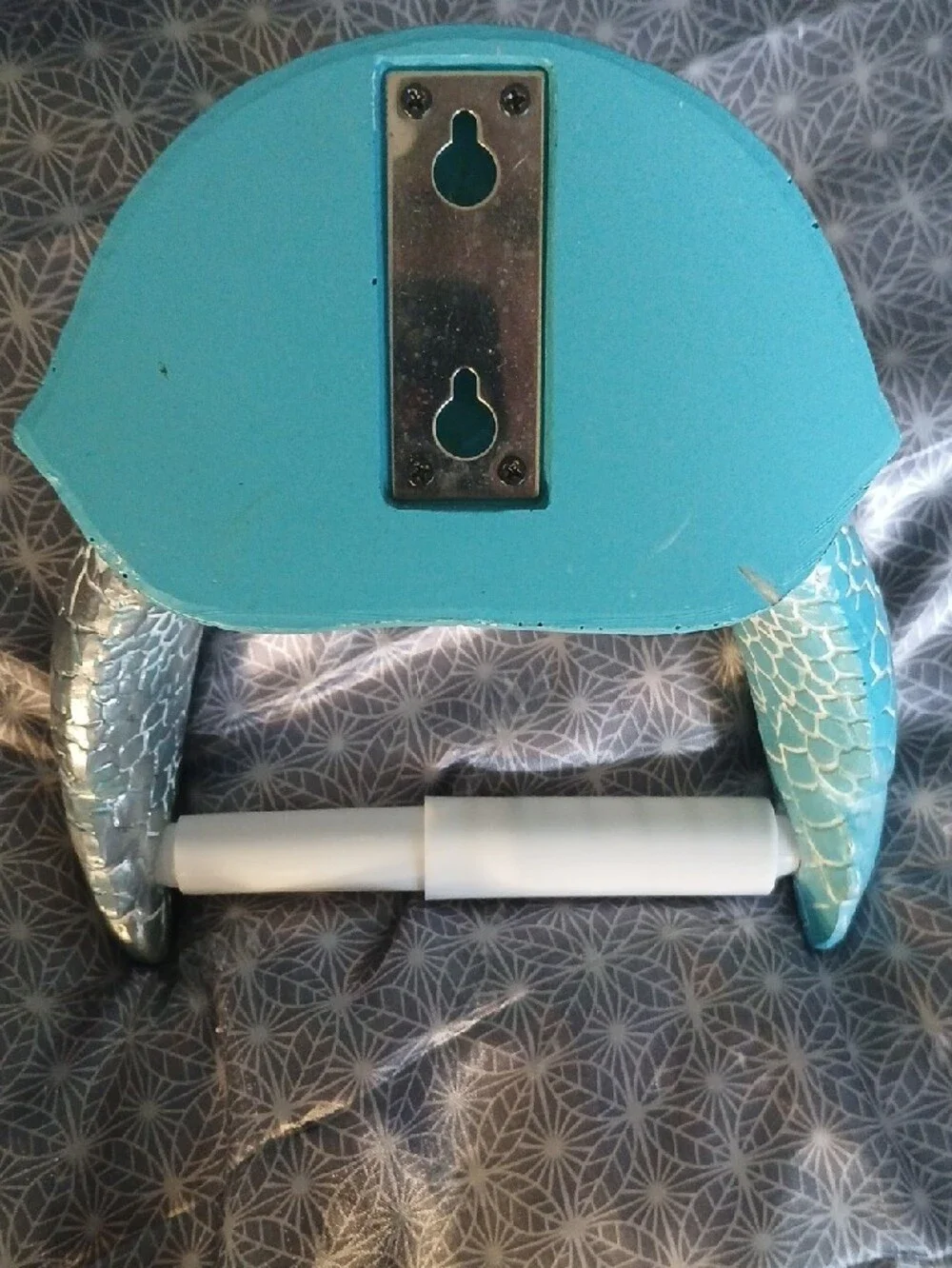 Teal Turtle Reptile Habitat Accessory - Decorative Toilet Paper Holder